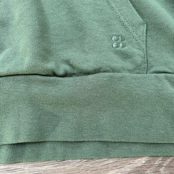 Sweaty Betty Olive Green Hoodie Pullover V Neck Lounge Sweatshirt M - Picture 3 of 6